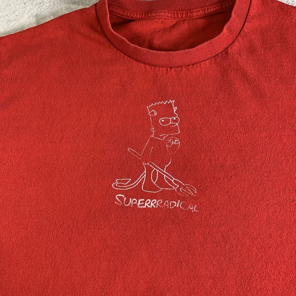 Superrradical Bart X Lil Peep Shirt Mens Large Red Short Sleeve Devil Logo